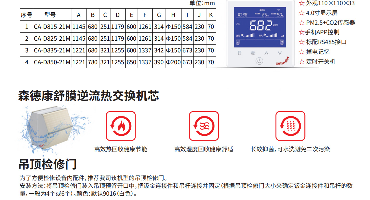 云顶集团·3118acm康舒安新风换气机CA-D8系列